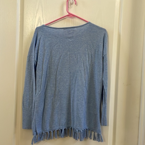 Lilly Pulitzer Emberly Sweater Heathered Blue Peri Size Small - Picture 3 of 4